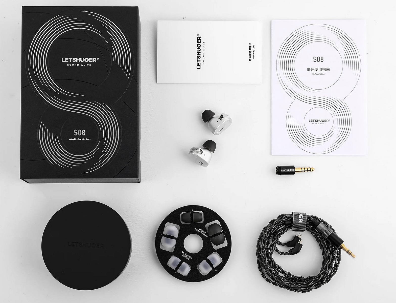 Letshuoer S08: A Compact Planar IEM Built Around Driver Innovation 9 Letshuoer S08 planar in-ear monitors with metal housings and detachable cable