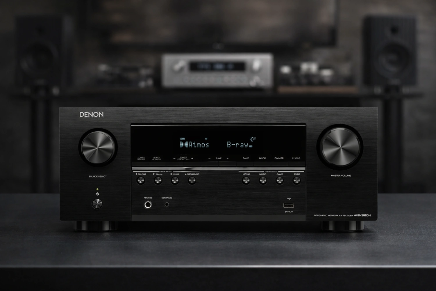 Denon AVR-S980H delivers 7.2-channel power, HEOS multiroom streaming, Dolby Atmos support and 1440p gaming features in a versatile, user-friendly AV receiver.