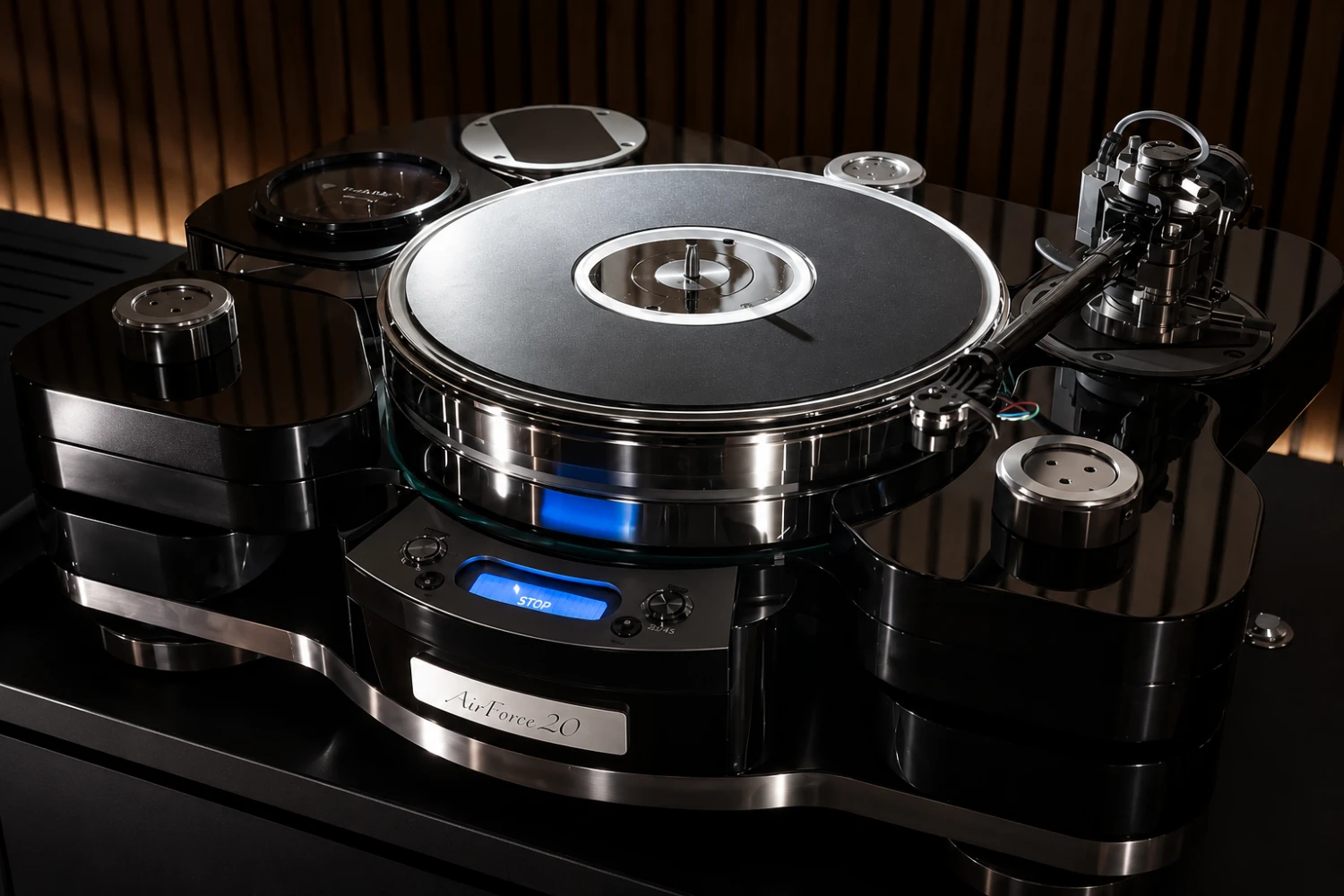 Turntable tonearm and cartridge being adjusted for tracking force, anti-skate, VTA, placement, and phono connection setup